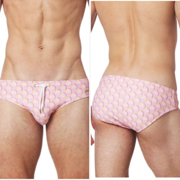 Parke & Ronen - Print Meridian Brief - Fan Dancer Pink (M) - Picture 2 of 8